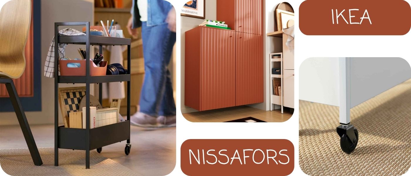ترولی ایکیا مدل IKEA NISSAFORS سایز 67×19×50.5 سانتی متر